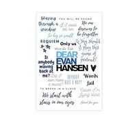Poster artistico del film Dear Evan Hansen con teatro musicale di Broadway, iconici fan di Broadway, decorazione artistica da parete per soggiorno, camera da letto, 60 x 90 cm