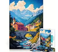 Poster artistico della Savoia, Francia, per adulti, puzzle da 1000 pezzi, gioco per allenare la mente, divertimento per tutta la famiglia, taglio di precisione, regalo adorabile (50x75cm)