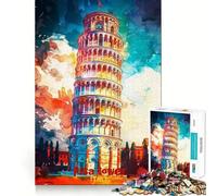 Poster artistico della Torre di Pisa, puzzle da 1000 pezzi per adulti, gioco di logica, attività domestica, taglio liscio, sorpresa di Natale (50x75cm)