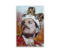 Poster artistico di Freddie Mercury con leggenda della musica iconica, decorazione da parete colorata, stile vintage, memorabilia di musica rock, decorazione unica per la casa, regalo per gli amanti