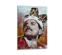 Poster artistico di Freddie Mercury con leggenda della musica iconica, decorazione da parete colorata, stile vintage, memorabilia di musica rock, decorazione unica per la casa, regalo per gli