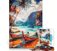 Poster artistico di Phuket, puzzle da 1000 pezzi per adolescenti, migliora la memoria, facile da usare, per il tempo libero, con taglio preciso, decorazione da parete (38x26cm)