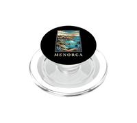 Poster artistico di viaggio costiero del porto di Minorca, Spagna PopSockets PopGrip per MagSafe