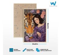 Poster artistico donna e tigre - arte da parete a tema giungla viola -...