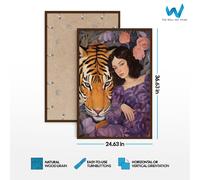 Poster artistico donna e tigre - arte da parete a tema giungla viola -...