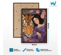 Poster artistico donna e tigre - arte da parete a tema giungla viola -...