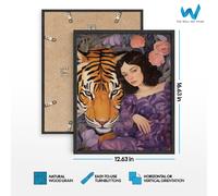 Poster artistico donna e tigre - arte da parete a tema giungla viola -...