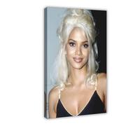 Poster artistico esclusivo con attrice carismatica di Halle Berry, ritratto, 3 poster su tela, decorazione per camera da letto, ufficio, camera da letto, regalo, 30 x 45 cm