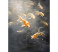 Poster artistico Golden Koi Fish - Elegante arte da parete -...