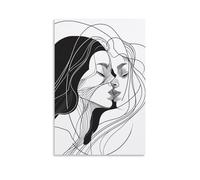 Poster artistico minimalista astratto con linee che si baciano, su tela, decorazione artistica da parete, per ufficio, casa, regali, 20 x 30 cm