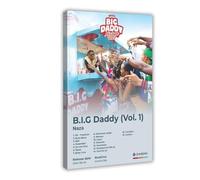 Poster artistico Naza con album musicale hip hop B.I.G Daddy Vol. 1 cover tracklist elegante rapper cantante fan del rapper, decorazione su tela, decorazione per camera da letto, ufficio, camera da
