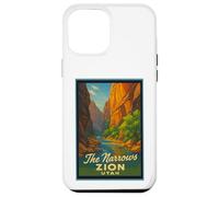 Poster artistico retrò vintage The Narrows Utah UT Zion Custodia per iPhone 12 Pro Max