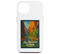 Poster artistico retrò vintage The Narrows Utah UT Zion Custodia per iPhone 13