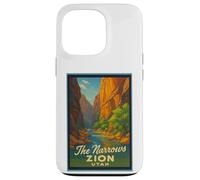 Poster artistico retrò vintage The Narrows Utah UT Zion Custodia per iPhone 13 Pro