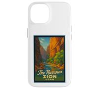 Poster artistico retrò vintage The Narrows Utah UT Zion Custodia per iPhone 14
