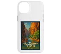 Poster artistico retrò vintage The Narrows Utah UT Zion Custodia per iPhone 14 Plus