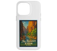 Poster artistico retrò vintage The Narrows Utah UT Zion Custodia per iPhone 14 Pro Max