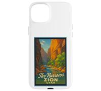 Poster artistico retrò vintage The Narrows Utah UT Zion Custodia per iPhone 15 Plus