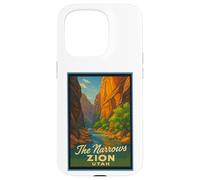Poster artistico retrò vintage The Narrows Utah UT Zion Custodia per iPhone 15 Pro