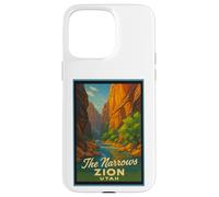 Poster artistico retrò vintage The Narrows Utah UT Zion Custodia per iPhone 15 Pro Max