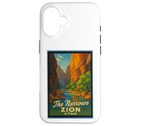 Poster artistico retrò vintage The Narrows Utah UT Zion Custodia per iPhone 16