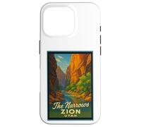 Poster artistico retrò vintage The Narrows Utah UT Zion Custodia per iPhone 16 Pro