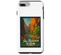 Poster artistico retrò vintage The Narrows Utah UT Zion Custodia per iPhone 7 Plus/8 Plus