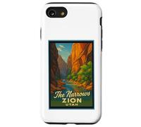 Poster artistico retrò vintage The Narrows Utah UT Zion Custodia per iPhone SE (2020) / 7 / 8