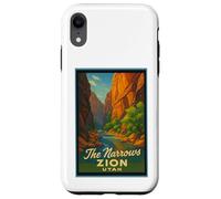 Poster artistico retrò vintage The Narrows Utah UT Zion Custodia per iPhone XR