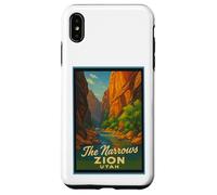 Poster artistico retrò vintage The Narrows Utah UT Zion Custodia per iPhone XS Max
