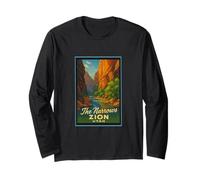 Poster artistico retrò vintage The Narrows Utah UT Zion Maglia a Manica