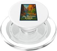 Poster artistico retrò vintage The Narrows Utah UT Zion PopSockets PopGrip per MagSafe