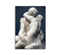 Poster Artistico Rodin The Bacio Statua Romantic Stampa Muro Art Stile Vintage