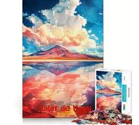 Poster artistico Salar de Uyuni, puzzle da 1000 pezzi per adolescenti, gioco di logica stimolante, momento di serenità, bordi chiari, regalo creativo (38x52cm)