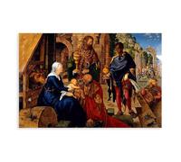 Poster artistico su tela "Adoration of the Magi" di Albrecht Dürer, stampa artistica da parete moderna per camera da letto, senza cornice, 40,6 x 61 cm