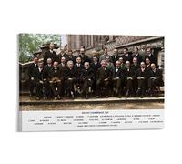 Poster artistico su tela con foto di gruppo The Solvay Conferences And Physical Scientist e Wall Art Stampa artistica da parete Moderna Decorazione per la camera da letto della famiglia, 30 x 45 cm