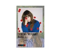 Poster artistico su tela con scritta "I know I'm Funny Haha-Faye Webster", decorazione artistica da parete per casa, camera da letto, estetica, decorazione per soggiorno, decorazione da parete, stile