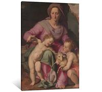 Poster artistico su tela con scritta "Santi Di Tito, Madonna con Bambino con il Bambino San Giovanni Battista, stampa artistica da parete moderna per la camera da letto, poster 30 x 45 cm
