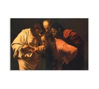 Poster artistico su tela "L'incredulità di San Tommaso di Caravaggio" e stampa artistica da parete moderna per la camera da letto, senza cornice, 30,5 x 45,7 cm