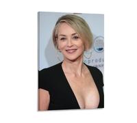 Poster artistico su tela, motivo: famosa attrice Sharon Stone Art (22), stampa artistica da parete moderna per la famiglia, 60 x 90 cm