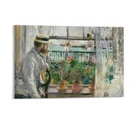 Poster artistico su tela, stampa artistica da parete, poster decorativo moderno per la casa, 60 x 90 cm, pittore impressionista francese Berthe Morisot Eugene Manet sull'isola di Wight