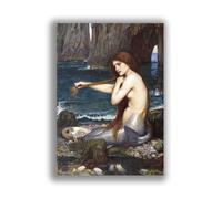Poster Artistico The Mermaid By Waterhouse Pre-raphaelite Stampa Stile Vintage