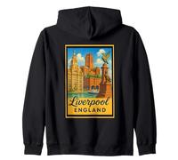Poster artistico vintage anni '50 del Liverpool, Inghilterra, Regno Unito Felpa con Cappuccio