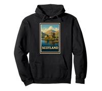 Poster artistico vintage anni '50 dell'isola di Skye Scotland Castle Felpa con Cappuccio