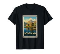 Poster artistico vintage anni '50 dell'isola di Skye Scotland Castle Maglietta