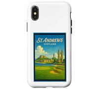 Poster artistico vintage anni '50 di St Andrews City Scotland UK Custodia per iPhone X/XS