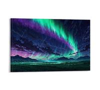 Poster artistico vintage con cielo aurora e nuvole, decorazione artistica da parete, per soggiorno, camera dei bambini, dormitorio, bar, bagno, adatto per camera da letto, palestra, 60 x 90 cm, stile