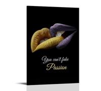 Poster artistico vintage con labbra femminili, bacio con scritta in inglese "You Can't Lose Passion", decorazione da parete, per soggiorno, camera dei bambini, dormitorio, bar, bagno, adatto per