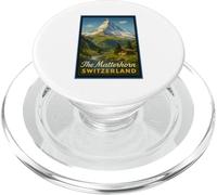 Poster artistico vintage con montagna del Cervino Svizzera PopSockets PopGrip per MagSafe