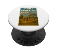 Poster artistico vintage souvenir di viaggio del Monte Kilimangiaro PopSockets PopGrip Adesivo